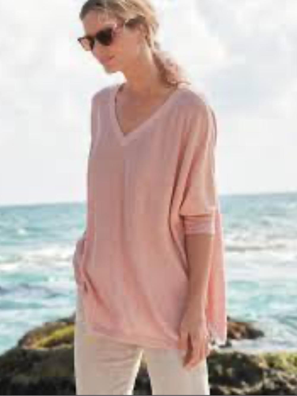 NWT Belford Linen 3/4 sleeve Top XXL